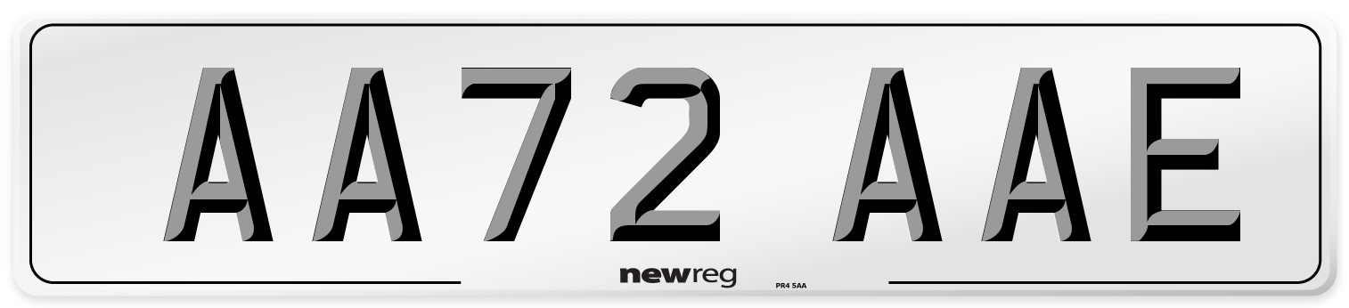 AA72 AAE Number Plate from New Reg